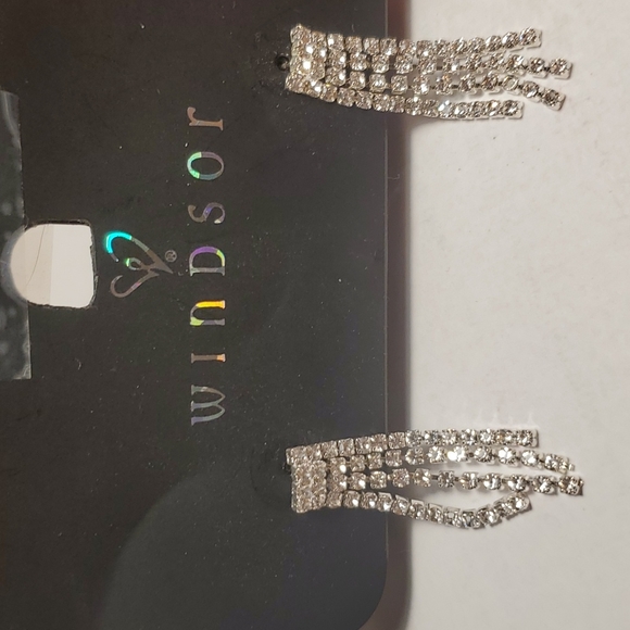 Rhinestone Earrings Dangle - Picture 2 of 8